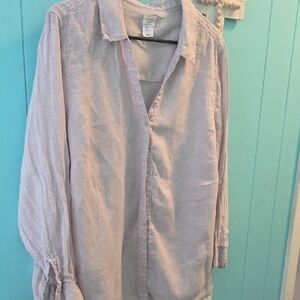 Sigrid Olsen Soft Linen Casual Button Down Shirt
